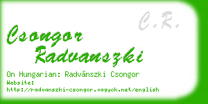 csongor radvanszki business card